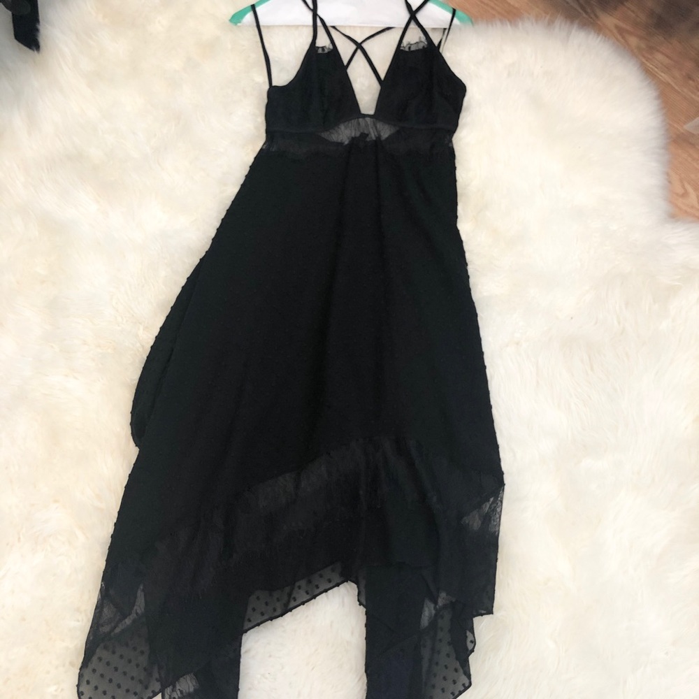 Flowing black chiffon dress